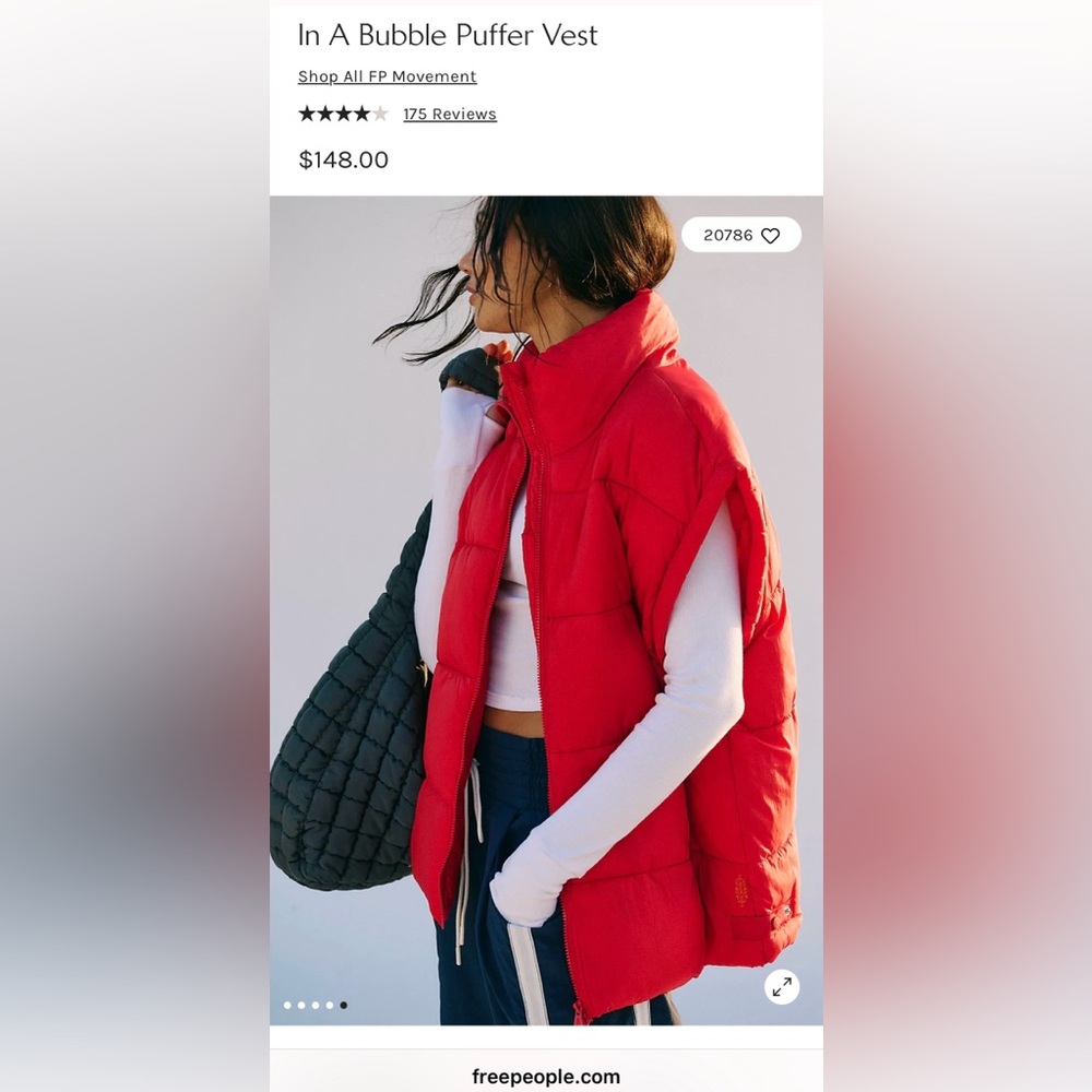 FP Movement by Free People Red Bubble Puffer Vest
